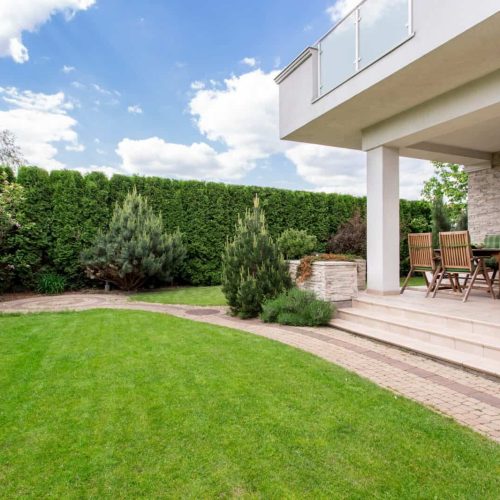 Modern house with beauty garden